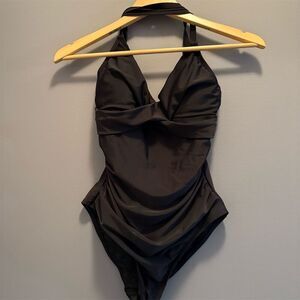 B2PRITY Women's Black Halter One Piece Swimsuit Size S